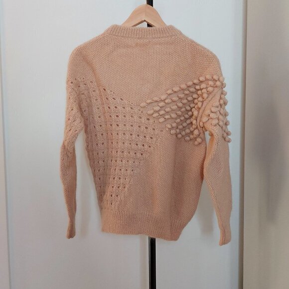 Intropia Textured Sweater in Nude - Mohair / Wool Blend with Bobbles - Picture 3 of 10